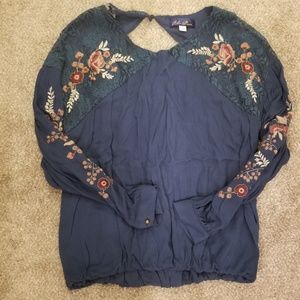 Embroidered lace blouse